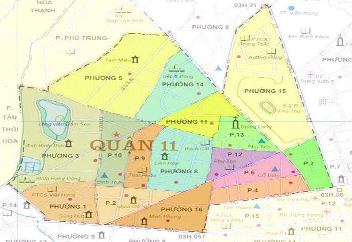 Bản đồ sửa máy giặt ở quận 11 của Việt Thái