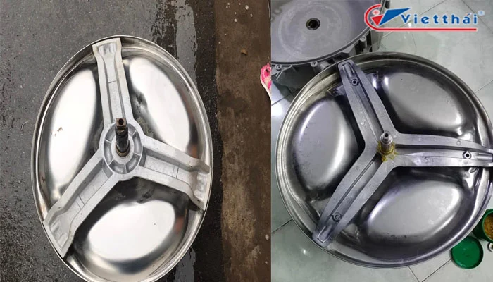 Việt Thái thay mới chảng ba máy giặt electrolux chính hãng và vệ sinh sạch sẽ lồng giặt cho khách hàng