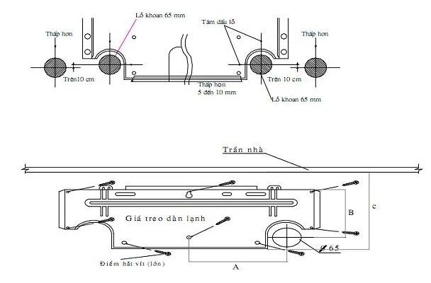 Sơ đồ lắp đặt dàn lạnh máy lạnh quận 4